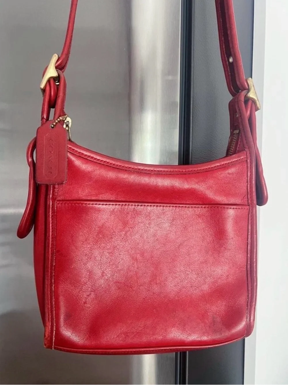 Vintage Coach Legacy Zip Rare 9997 Red Leather Shoulder/Crossbody Bag